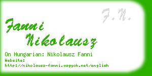 fanni nikolausz business card